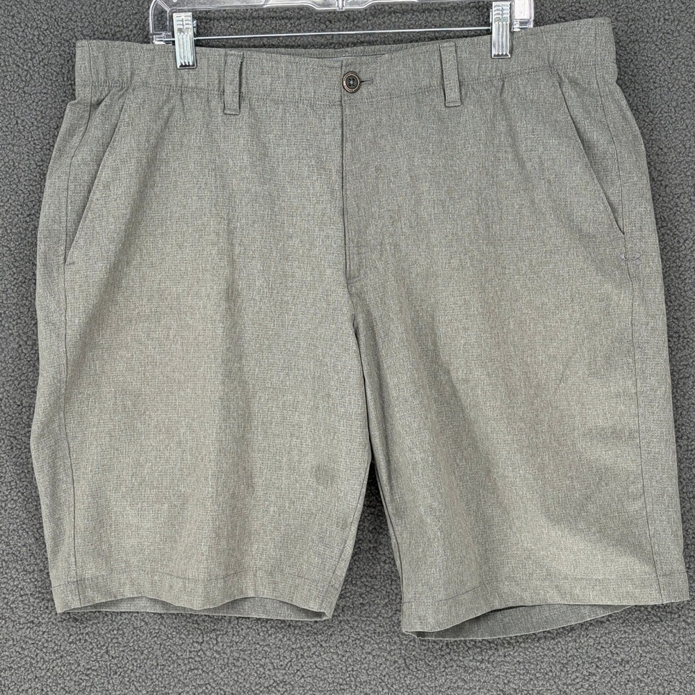 Under Armour HeatGear Mens Golf Shorts Gray Heather Loose Fit Size 40